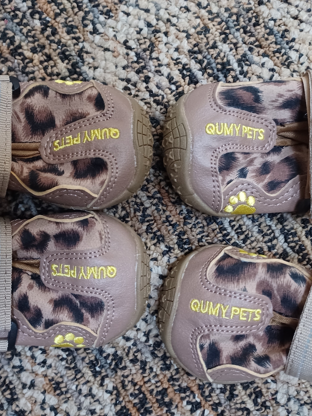 QumyPets Brown Leopard Print Shoes